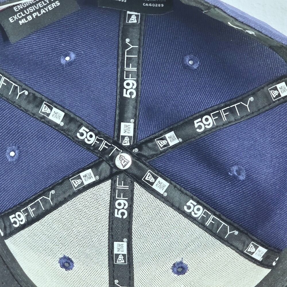 New Era 59FIFTY Tampa Bay Rays Navy Blue Fitted Hat Cap Size 7 3/8 MLB On-Field - Picture 12 of 12